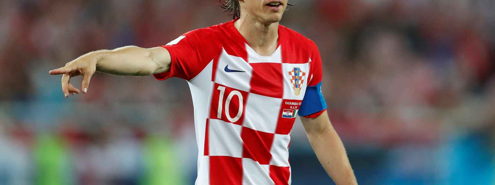 Luka Modric en un partido con Croacia durante el Mundial