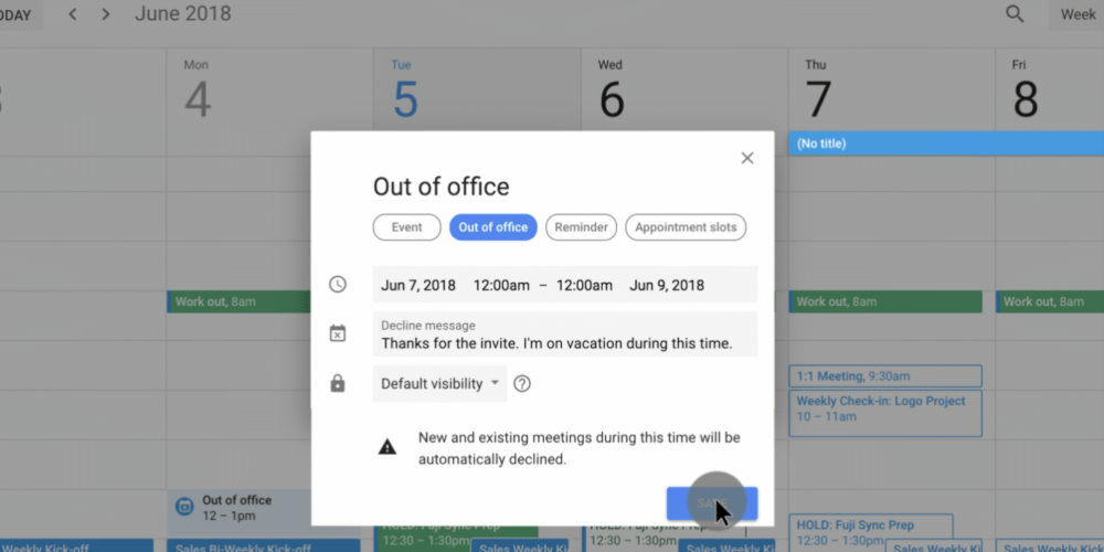 Google Calendar te permitirá marcar días de vacaciones y las horas que