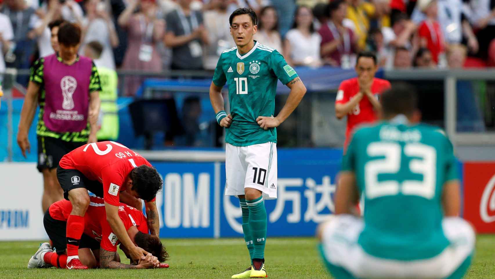 Los alemanes, derrotados tras el gol de Corea.