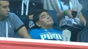 Maradona, durante el partido de Argentina - Nigeria