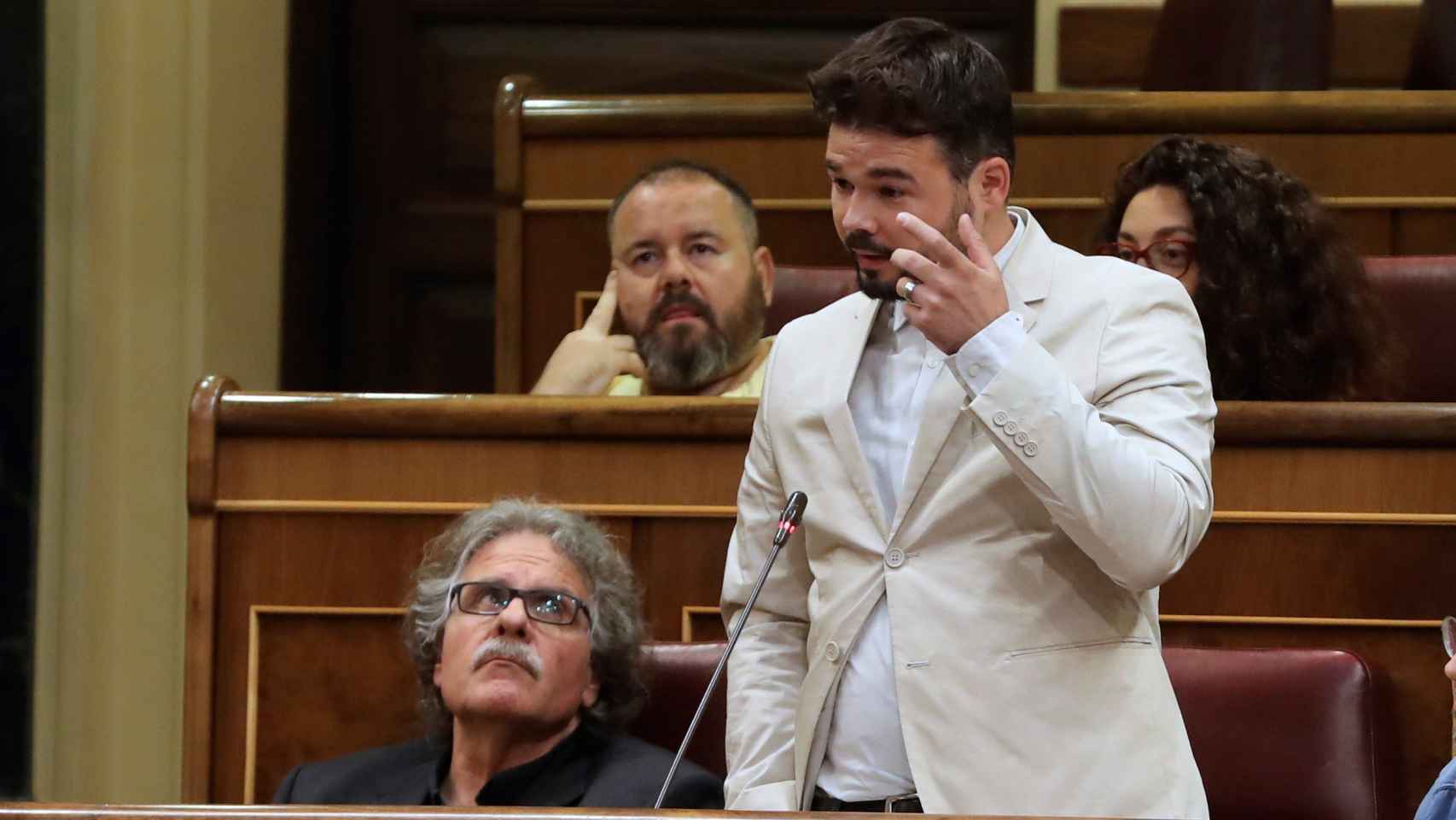 Gabriel Rufián, en el Congreso de los Diputados al preguntar a Sánchez.