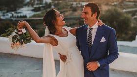 Joaquin Calpe y Marina Padilla en la boda en una imagen que compartieron en sus redes sociales.