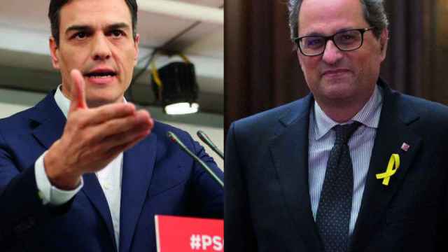 Los presidentes del Gobierno y de la Generalidat catalana, Pedro Sánchez y Quim Torra