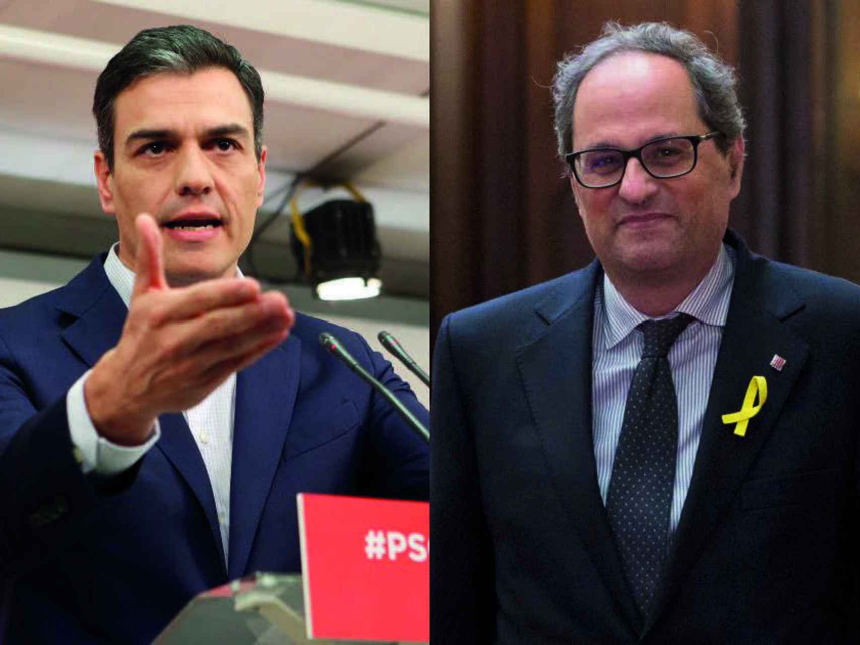 Los presidentes del Gobierno y de la Generalidad catalana, Pedro Sánchez y Quim Torra
