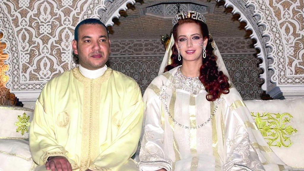 El rey Mohamed VI y Lalla Salma el día de su boda.