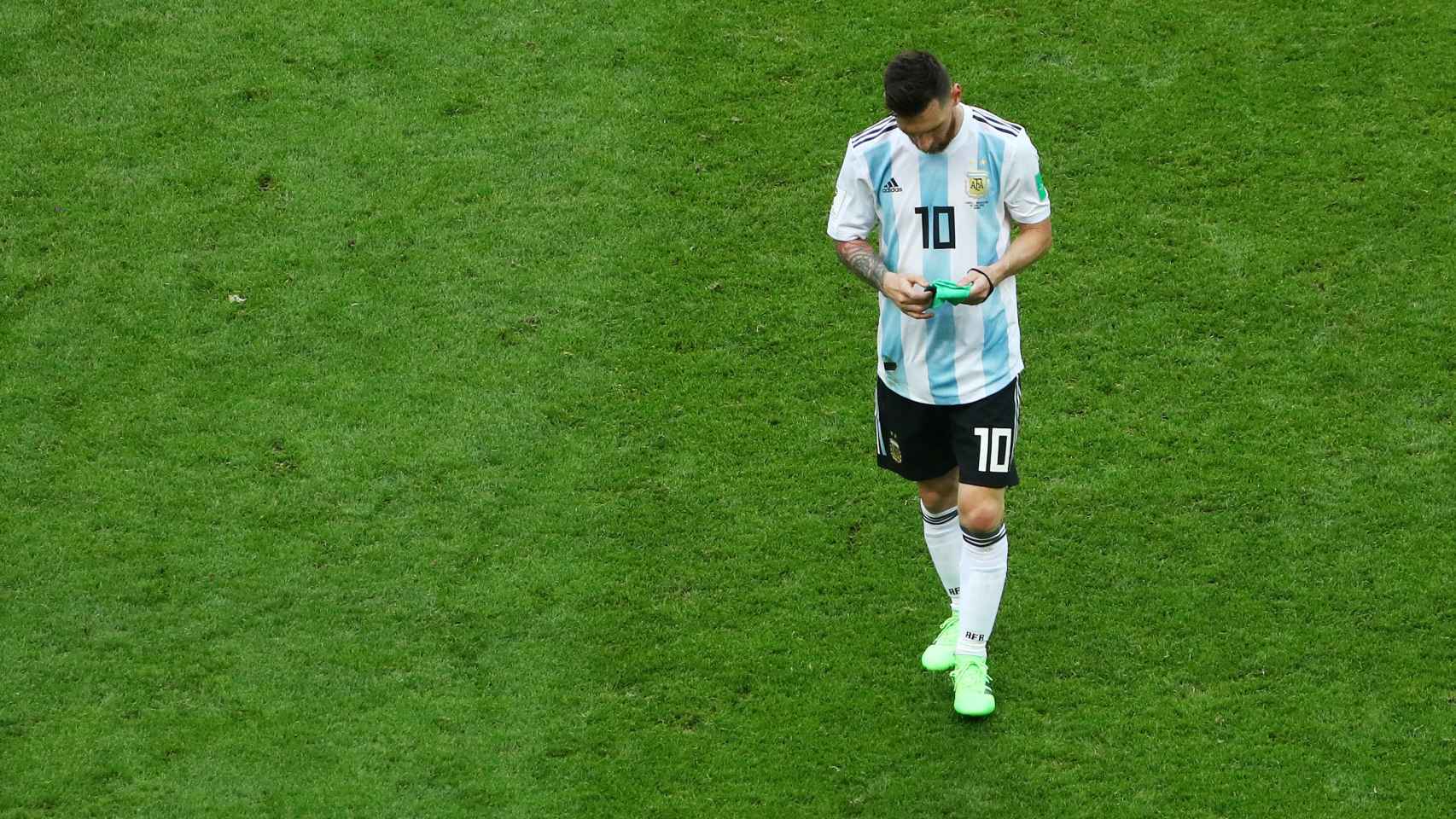 Messi, tras la finalización del partido.