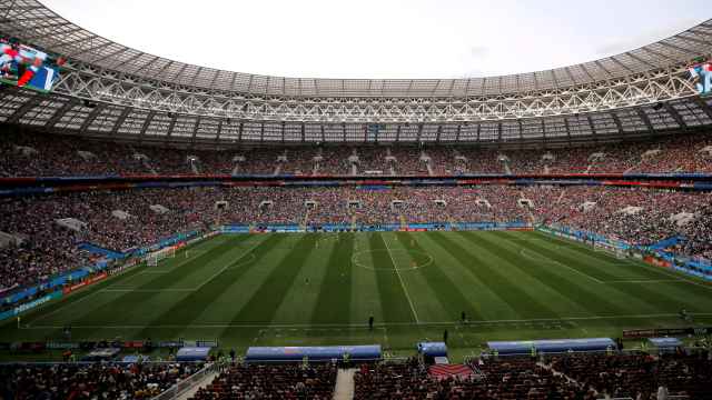 Vista general del Estadio Luzhniki de Moscú, escenario del España - Rusia.