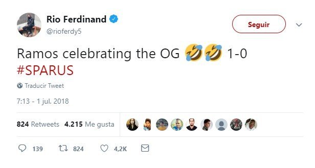 Ferdinand se rie de la celebración de Ramos