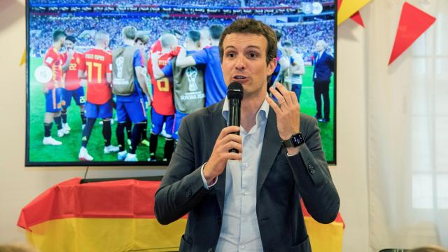 Casado, durante el partido de la selección, este domingo.