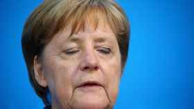 La canciller alemana, Angela Merkel, tras la reunión celebrada en Berlín.