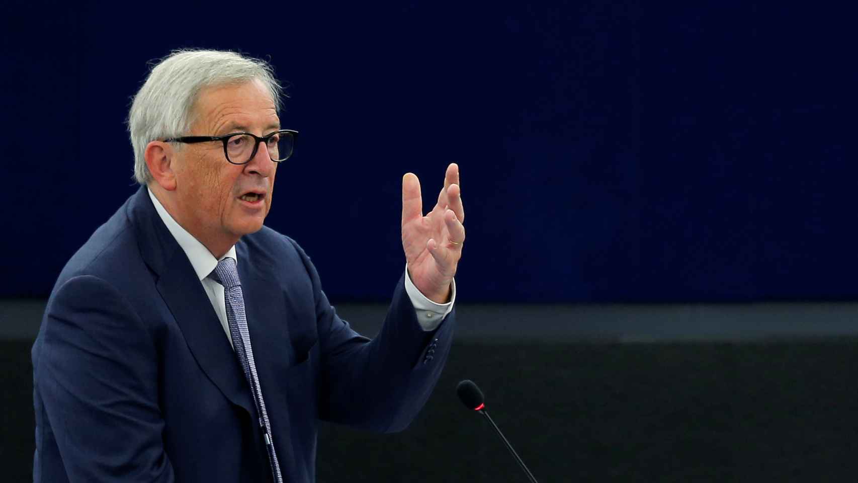 El presidente de la Comisión Europea, Jean Claude-Juncker, durante el debate en la Eurocámara