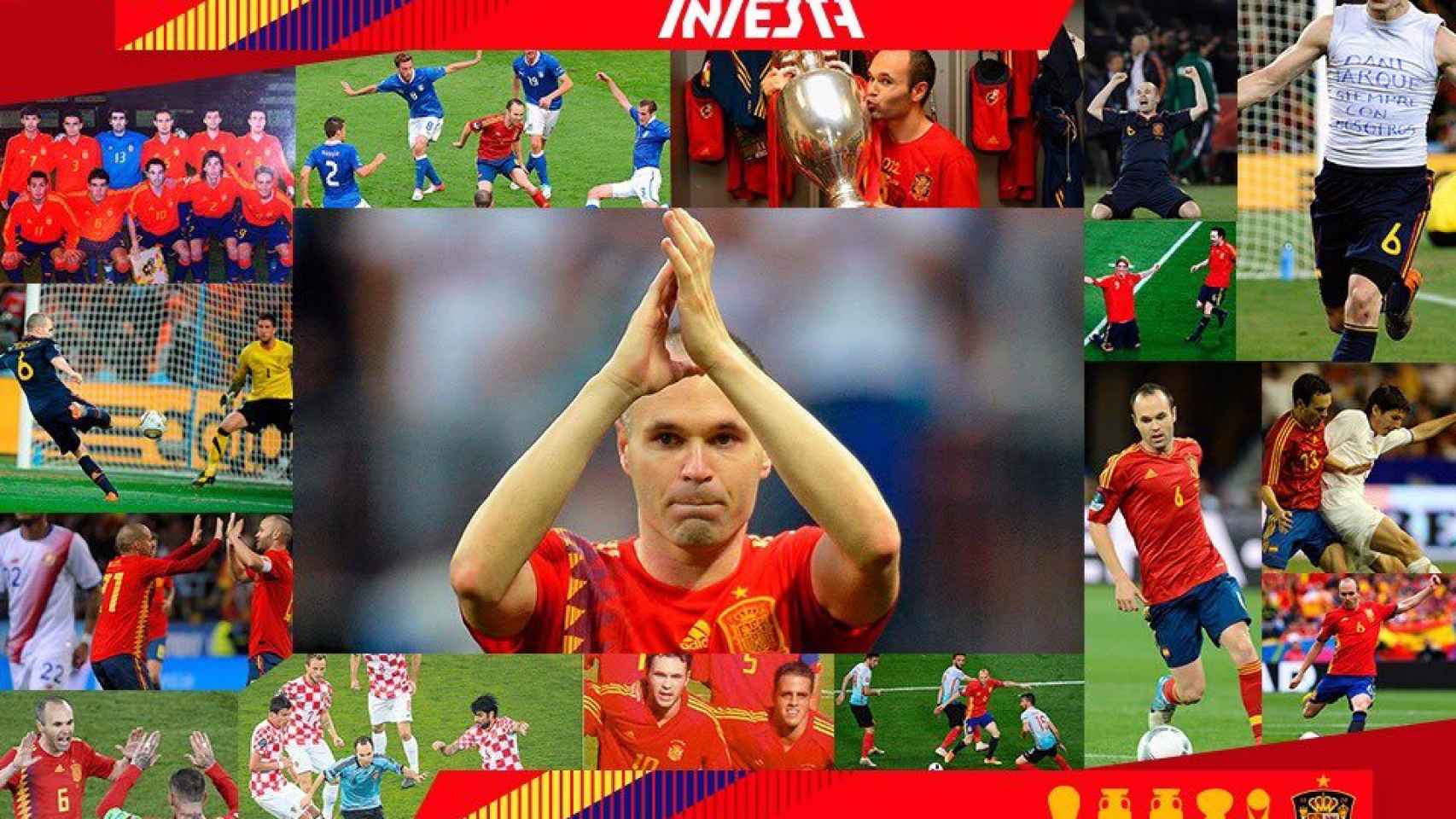 Las imágenes de Iniesta con la selección española.
