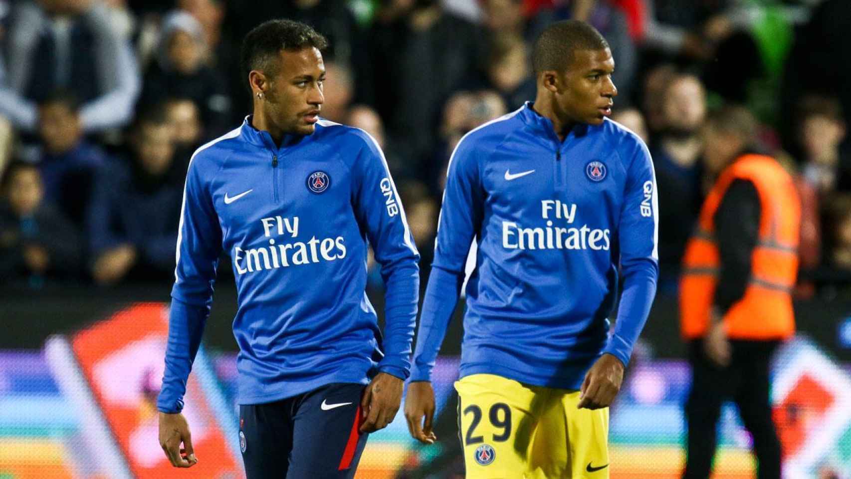 Neymar y Mbappé con el PSG.