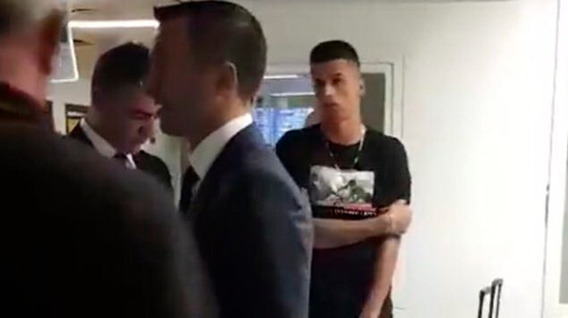 Jorge Mendes y Joao Cancedo en las oficinas de la Juventus de Turín