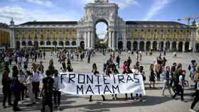 Una manifestación en Lisboa en contra del cierre de fronteras.
