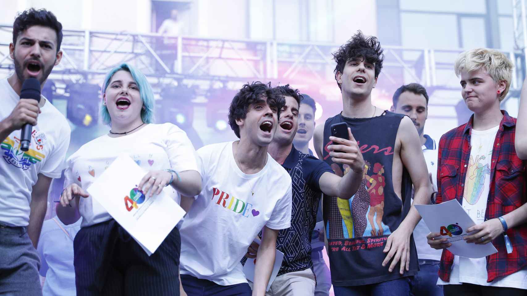 Pregoneros en la Fiesta del Orgullo Gay en Madrid.
