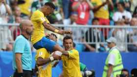 Neymar celebrando un gol con Brasil. Foto: Twitter (@cbf_futebol).