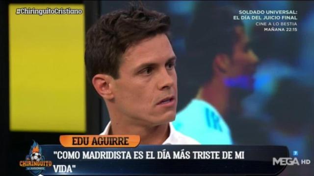 Edu Aguirre, en El Chiringuito. Foto: Twitter (@elchiringuitotv)