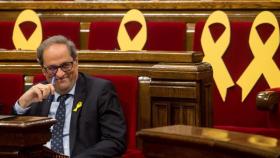 Quim Torra en el Parlamento catalán durante la sesión de control a su Gobierno.