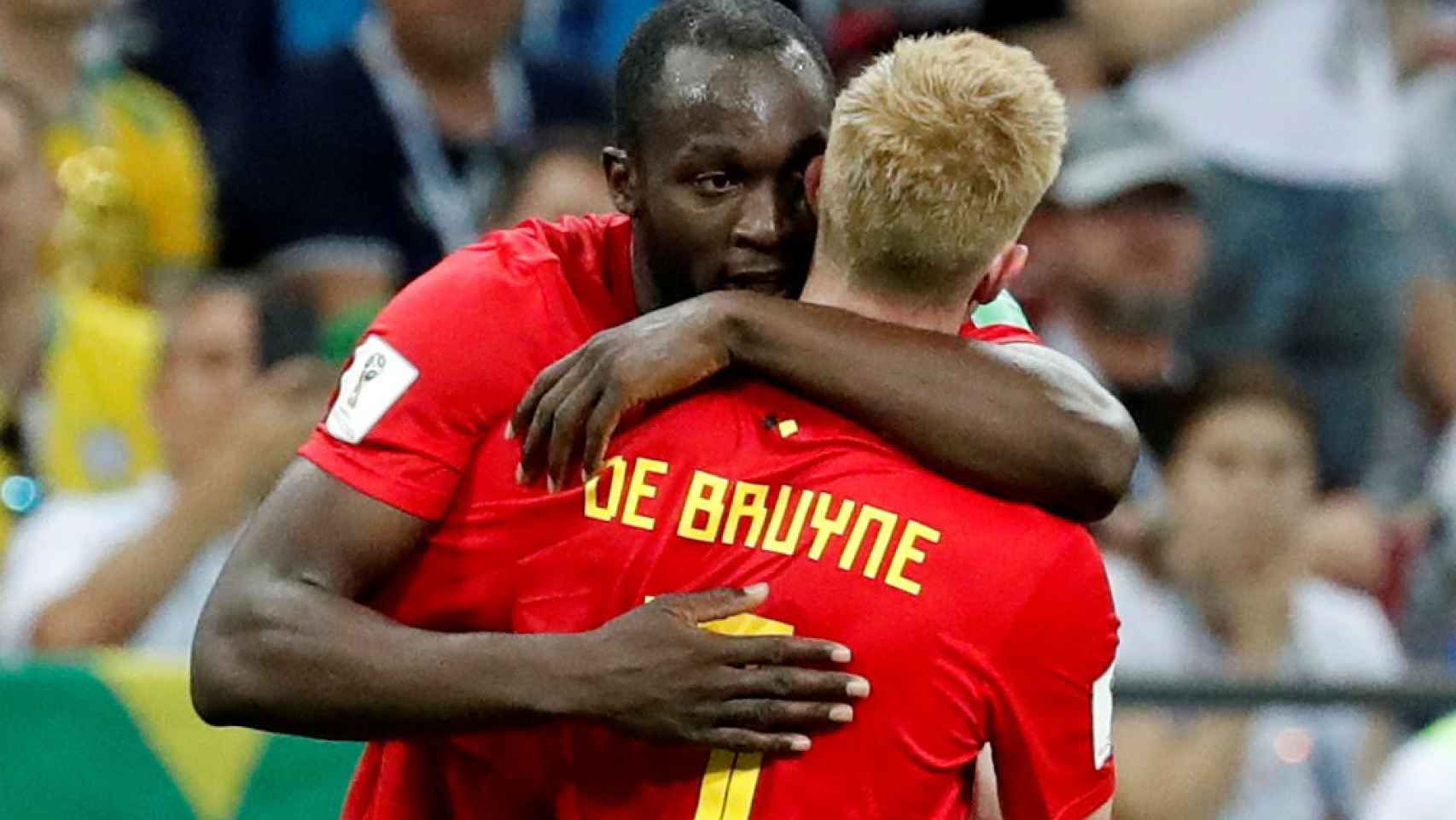 De Bruyne celebra con Lukaku su gol. Dos jugadores claves en Bélgica.