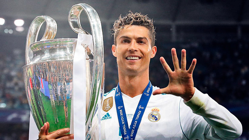 Cristiano Ronaldo con la Champions League