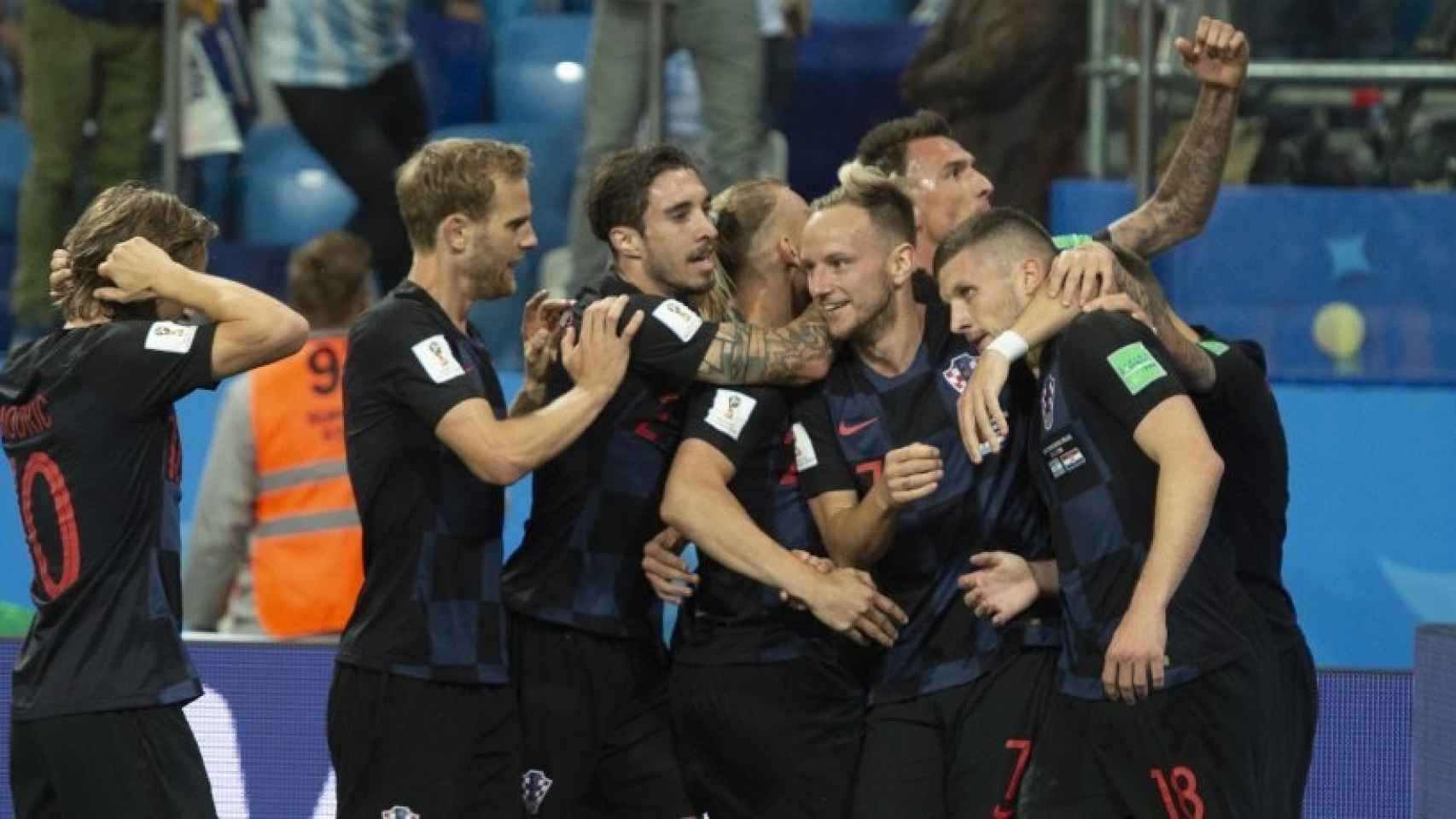 Croacia celebra el gol ante Argentina. Foto: Twitter (@HNS_CFF).