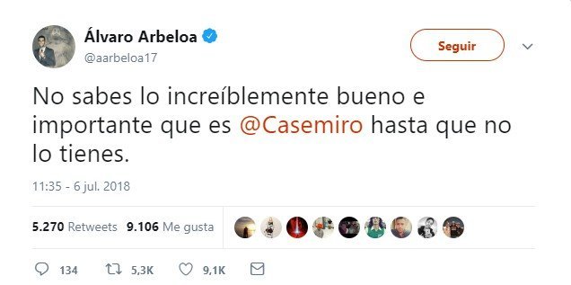 Arbeloa defiende a Casemiro tras la eliminación de Brasil.