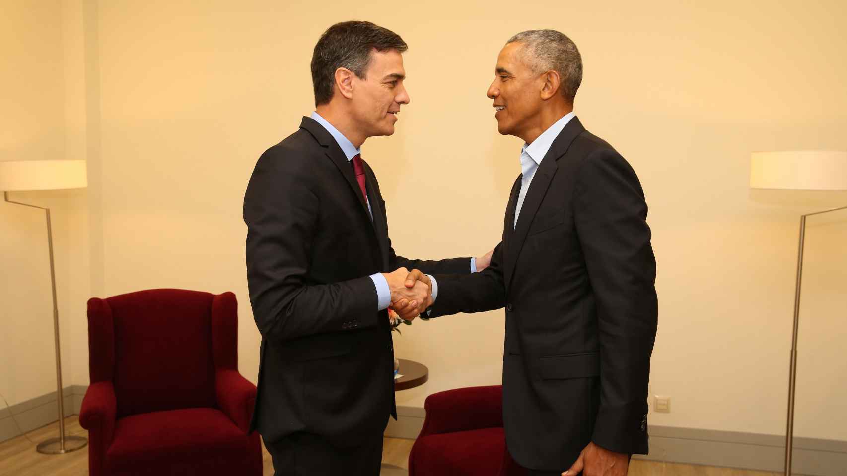 Encuentro entre Pedro Sánchez y Obama en Madrid