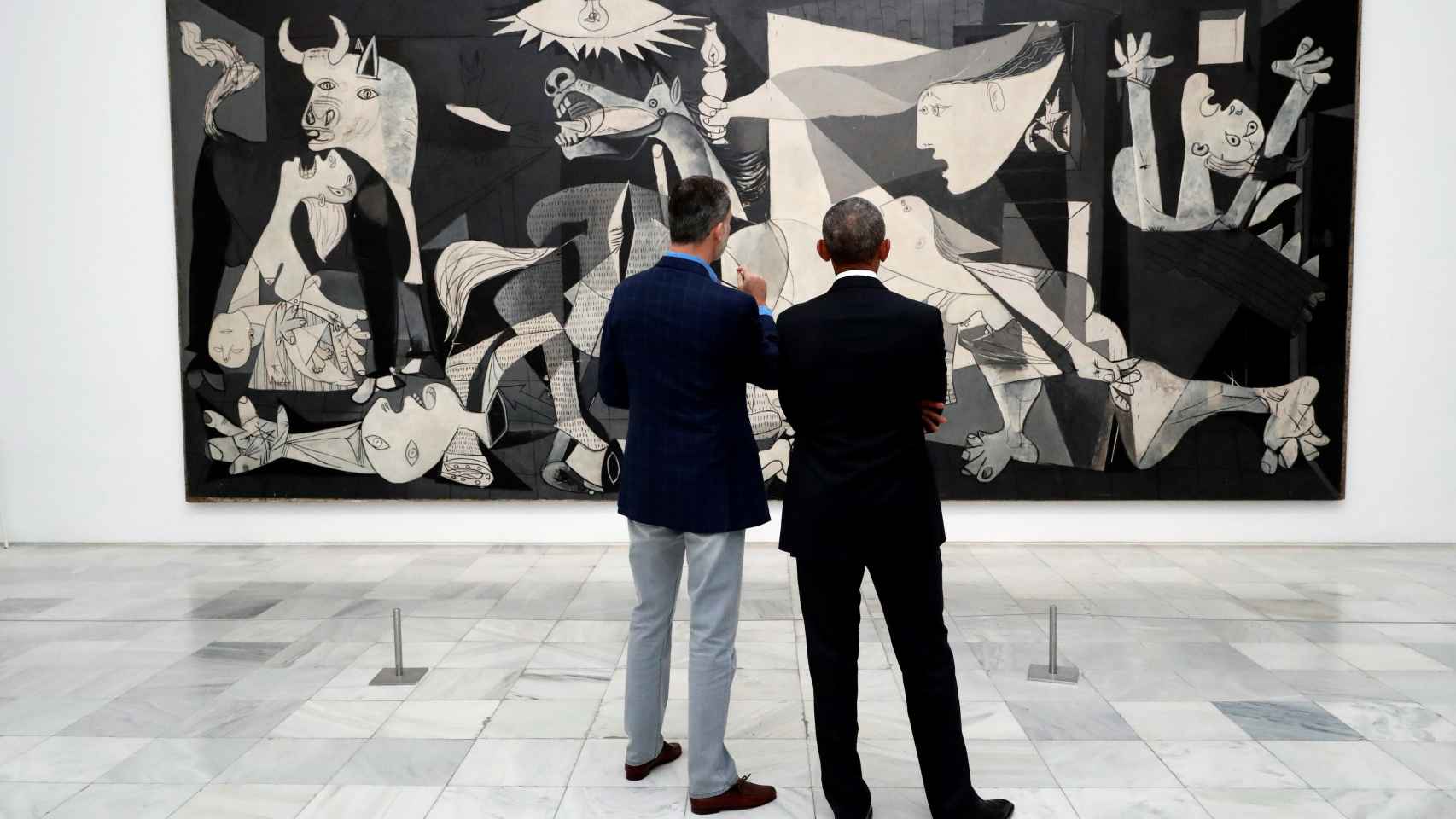 El Rey y Obama frente al Guernica