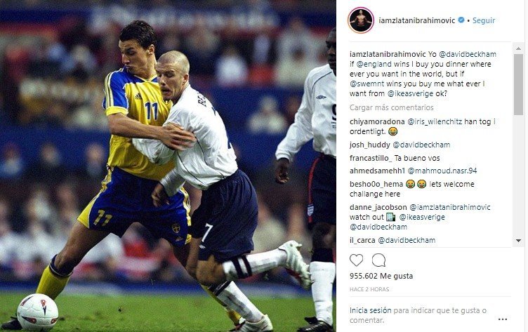 Ibrahimovic y Beckham realizan una curiosa apuesta.