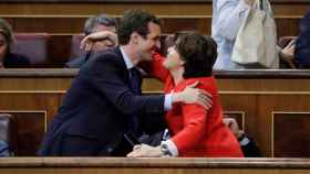 Los dos aspirantes a suceder a Mariano Rajoy: Pablo Casado y Soraya Sáenz de Santamaría.