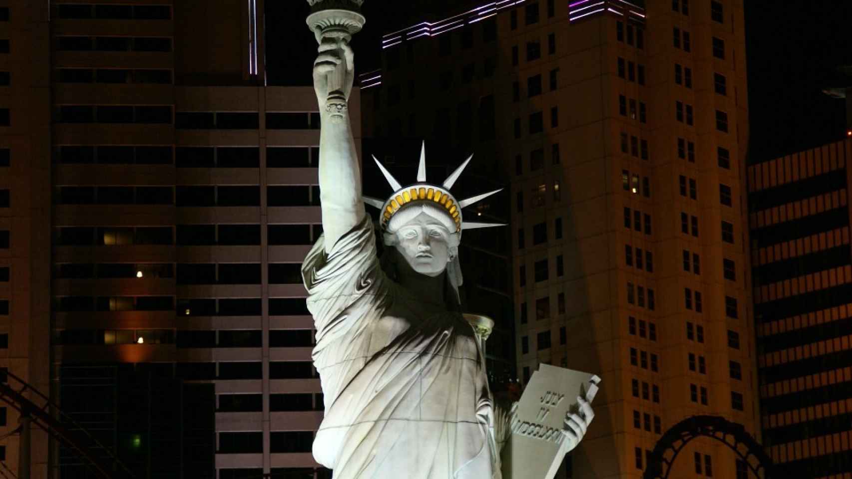 La copia de la Estatua de la Libertad que está en el New York-New York Hotel & Casino de Las Vegas