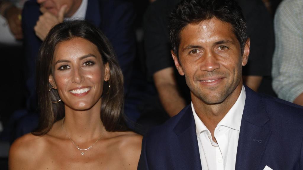 Ana Boyer y Fernando Verdasco durante el desfile de Pedro del Hierro.