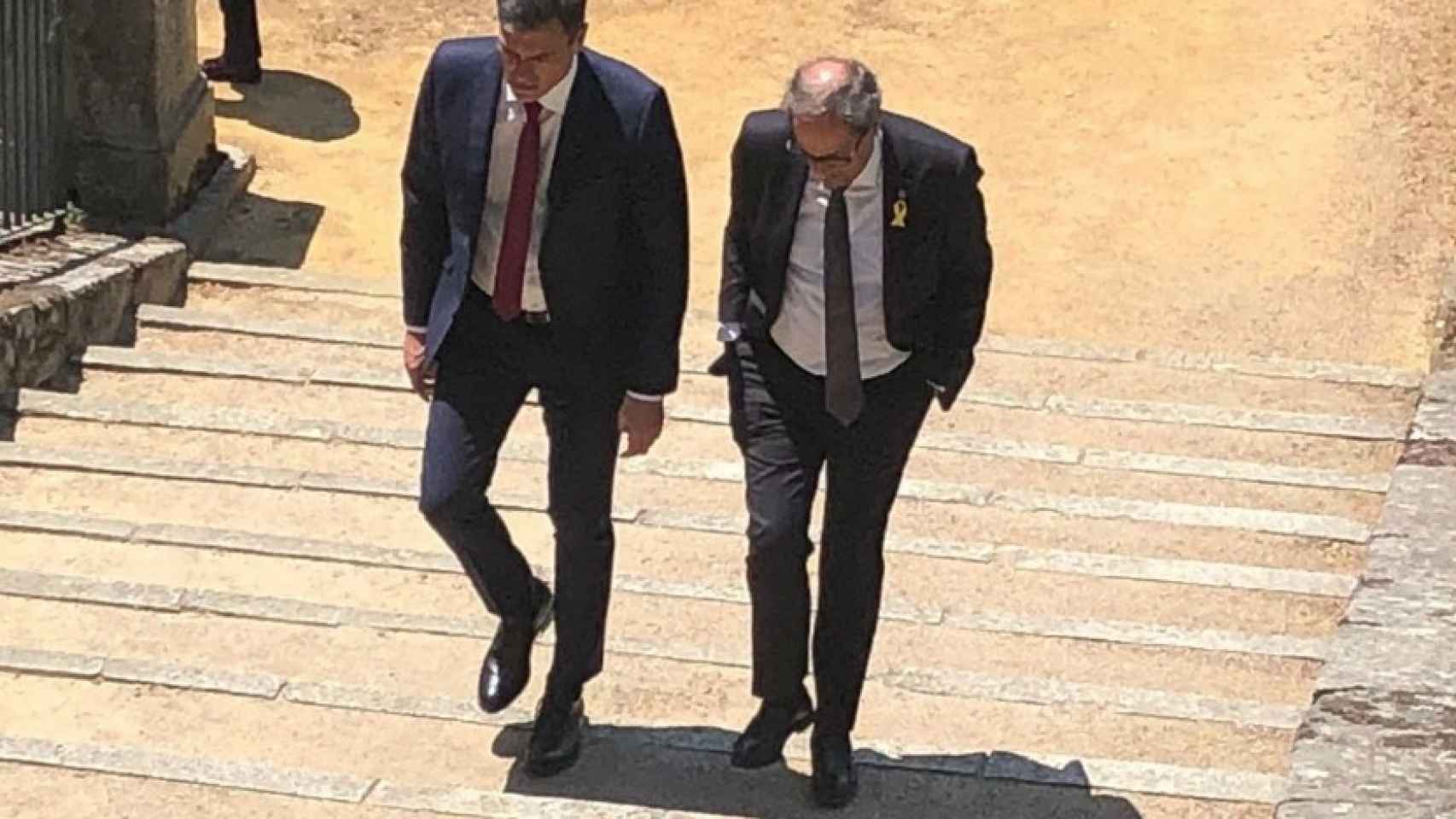 Pedro Sánchez y Quim Torra, en la foto publicada por el presidente en su polémico tuit.