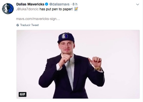 Doncic firma su contrato con Dallas Mavericks y ya es jugador de la NBA