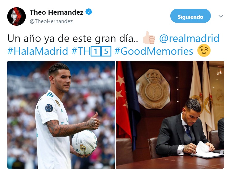 Theo Hernández recuerda su presentación con el Real Madrid