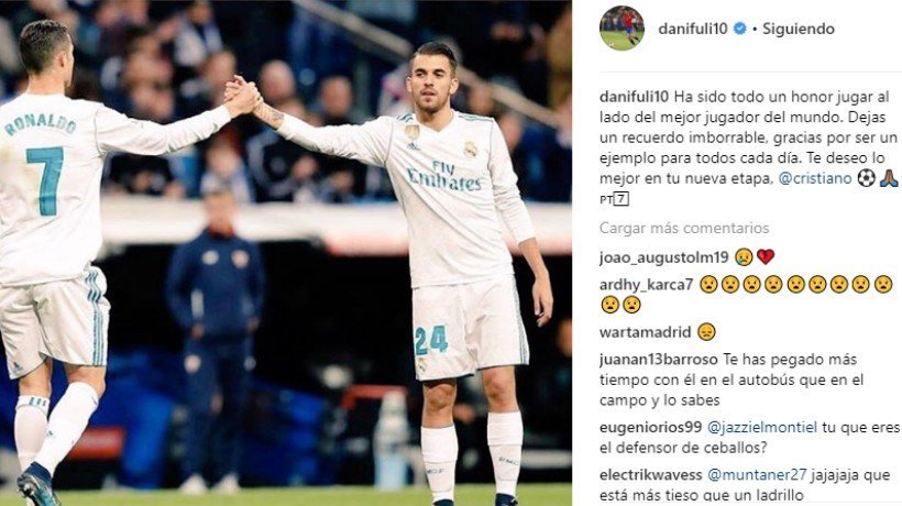 Foto de Ceballos y Cristiano Ronaldo. Foto: Instagram (@danifuli10)