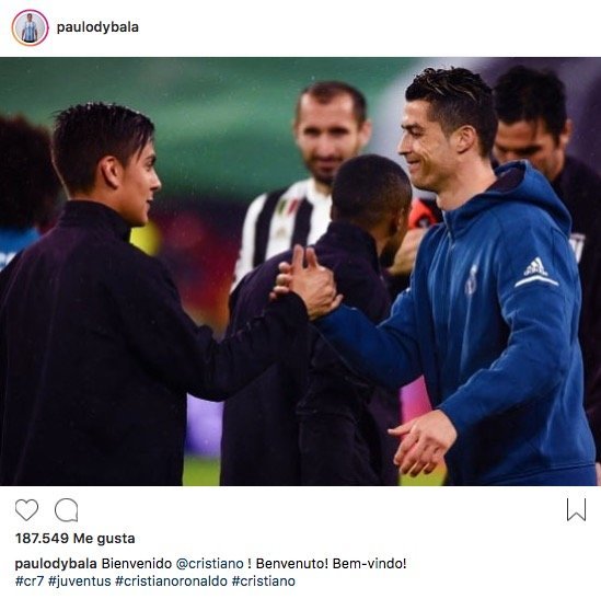 La plantilla de la Juventus recibe a Cristiano