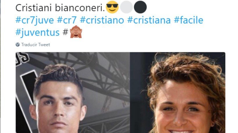 Cristiana Girelli le da la bienvenida a Cristiano Ronaldo. Foto: Twitter (@cristianagire)