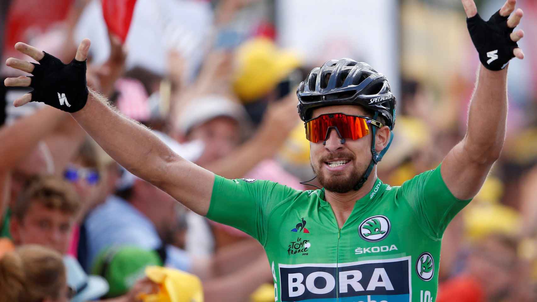 Peter Sagan celebra una victoria en el Tour