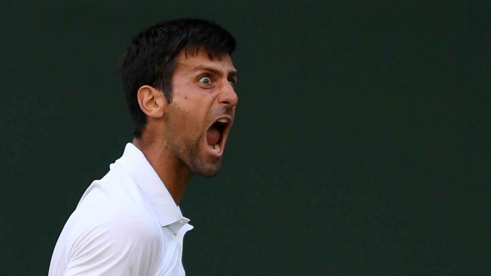 Djokovic, celebrando una victoria en Wimbledon.