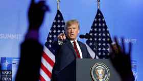 Trump, durante su rueda de prensa final en la OTAN