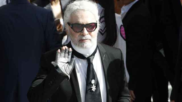 Karl Lagerfeld durante la semana de la moda de París.