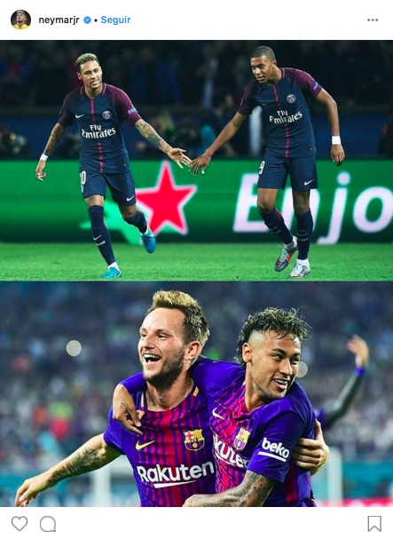 Mensaje de Neymar a Mbappé y Rakitic. Foto: Instagram (@neymarjr)