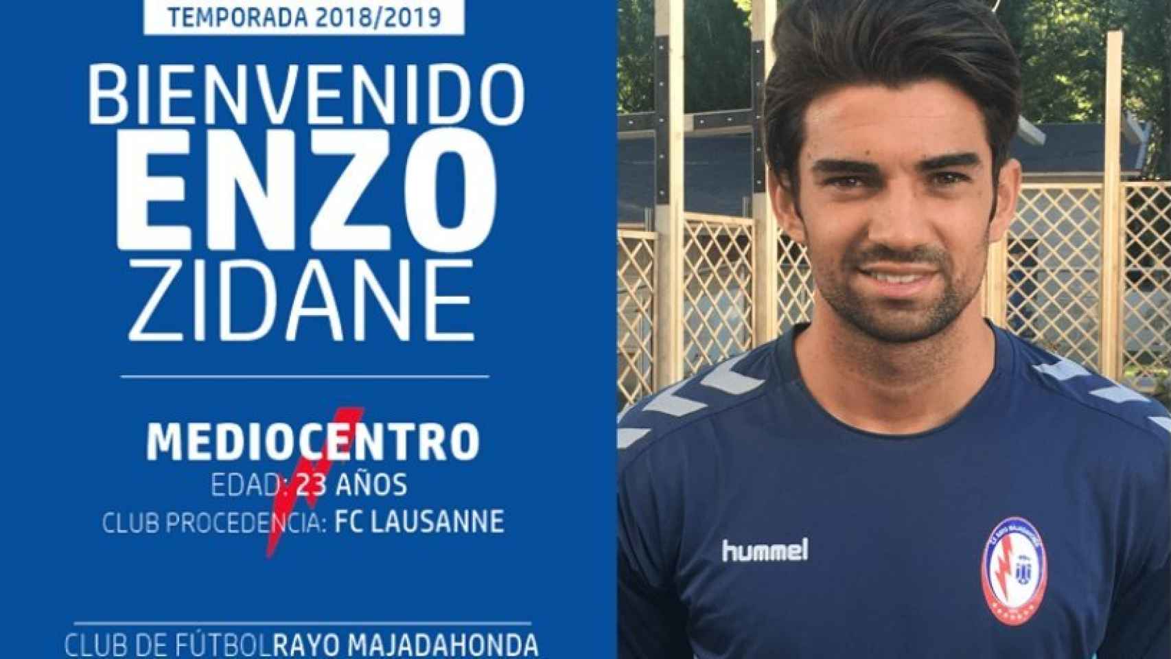 Así ha anunciado el Rayo Majadahonda el fichaje de Enzo Zidane. Foto: rayomajadahonda.es