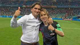 Dalic, seleccionador croata, con Luka Modric.
Foto: hns-cff.hr