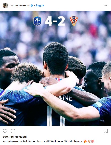 Las felicitaciones a Francia y a Varane: Lopetegui, Benzema...