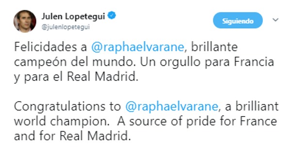 Tuit de Lopetegui