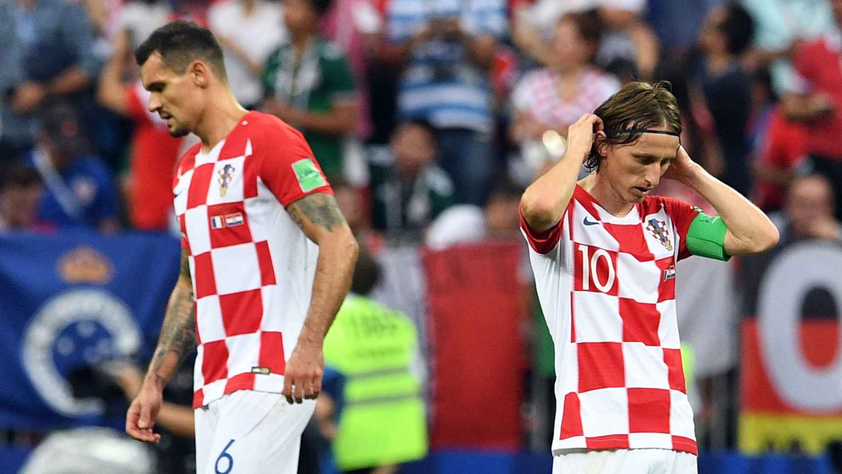 Lovren y Modric, durante la final del Mundial de Rusia 2018. Foto: EFE