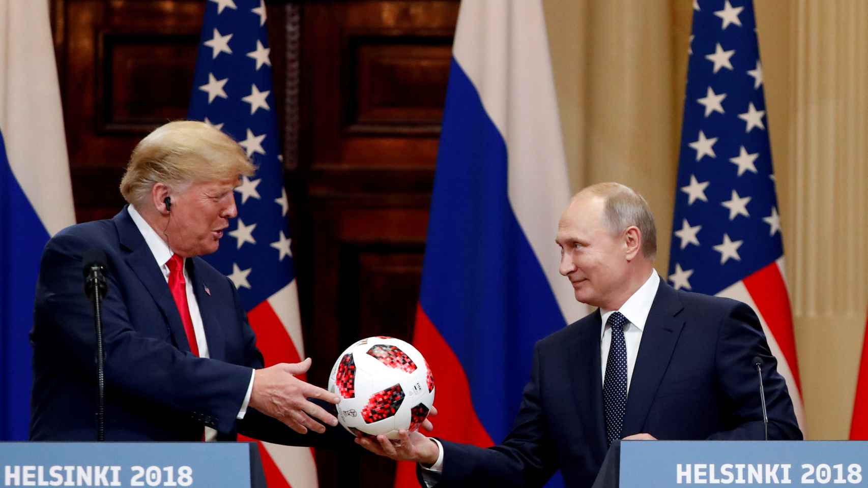 Momento en el que Putin le pasaba la pelota a Trump.
